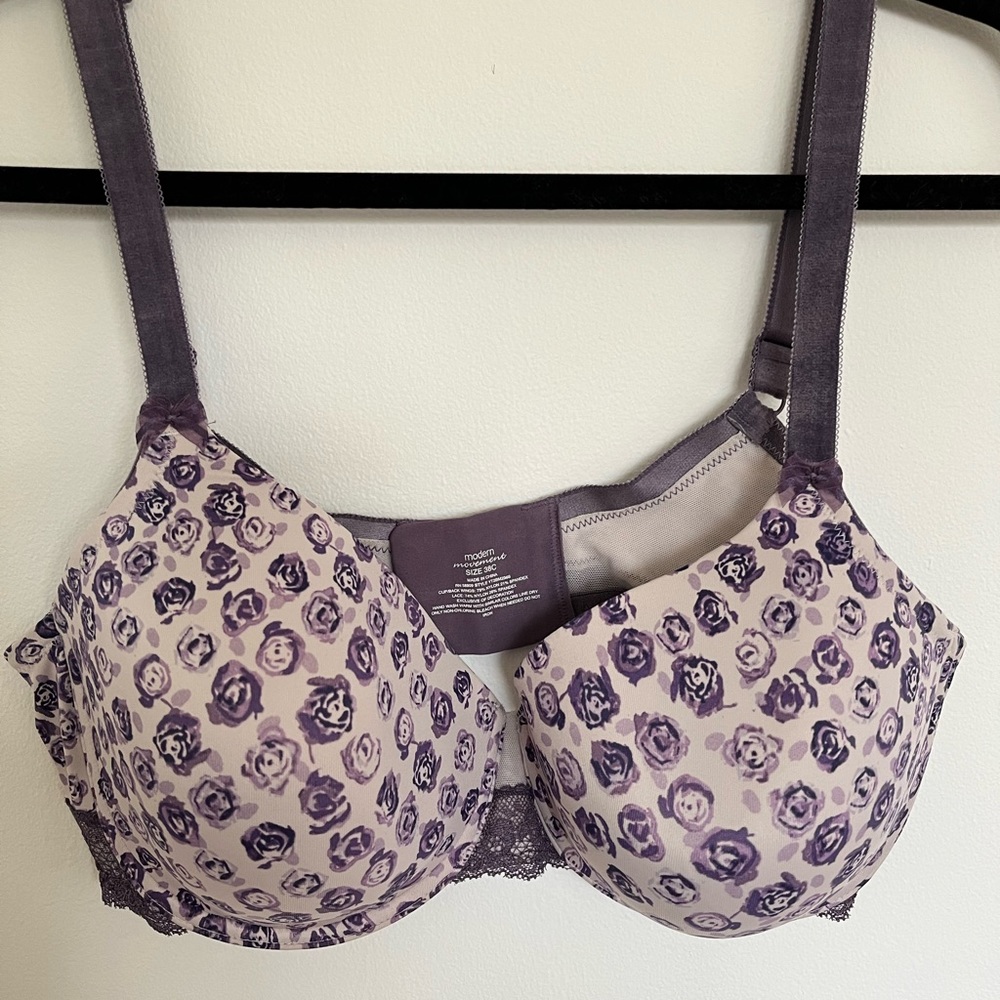 Modern Movement 38C Purple Floral Bra